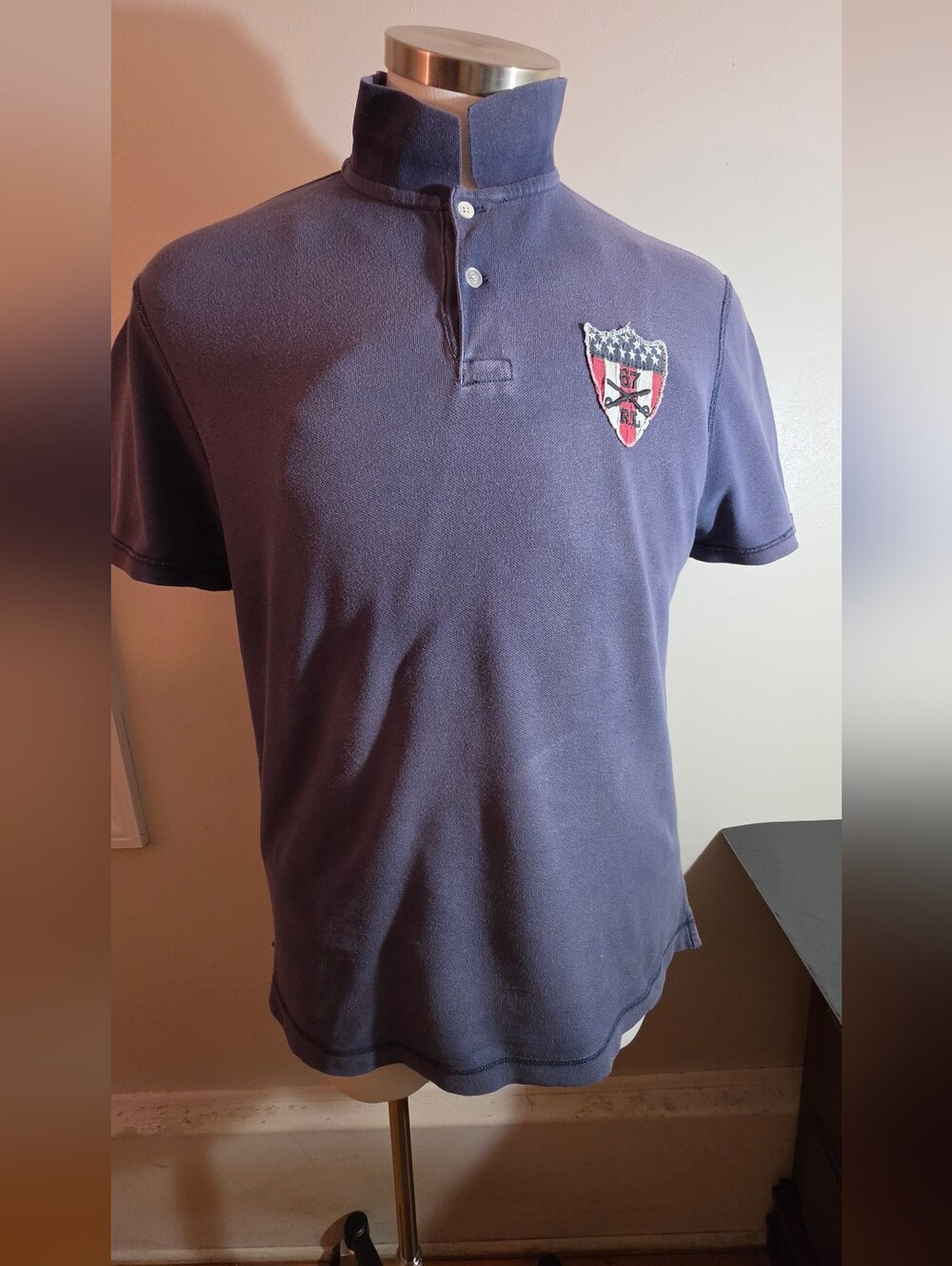 Polo by Ralph Lauren Navy Short-Sleeve Polo with Crest Patch